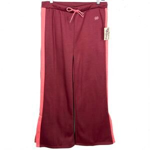 Born Outdoor Womens Fleece Wide Leg Sweatpants Hem Vents Red Pink Size Large